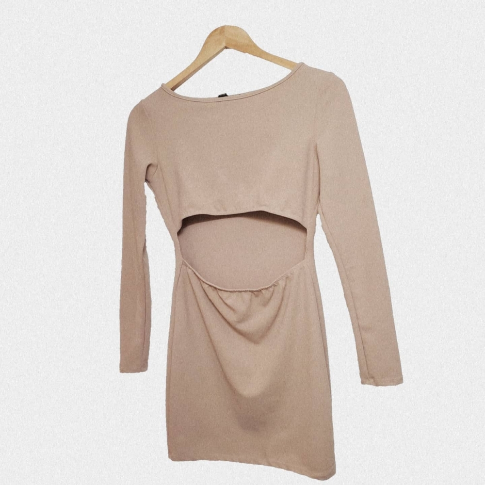 MIDDRIFF CUTOUT SPANDEX DRESS